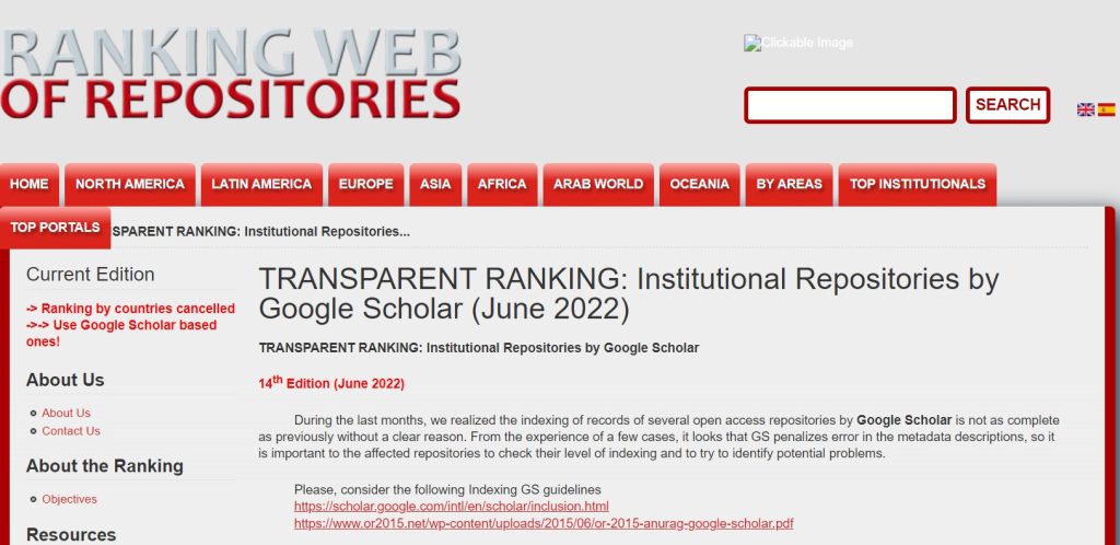 Электронный архив ХНУРЭ в рейтинге Institutional Repositories by Google Scholar
